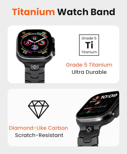 Image of AGIS02 Titanium Band for Apple Watch Ultra 3 /2 /1 Band 49mm & Series 11 /10 46mm, Grade 5 Titanium Ultra Watch Band for Men with DLC Coating, Durable and Lightweight iWatch Metal Strap