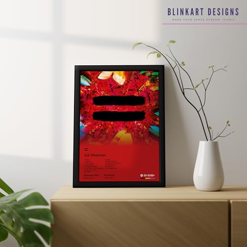 Image of BLINKART ED SHEERAN- = Wall Photo Frames | Wall Art for Bedroom, Living Room, Studio or Office | Album Cover Print with Spotify Song Link QR Code | Gift for Fans - 8x12 In