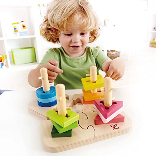 image for Creative Peg Puzzle by Hape | Wooden Stacker Peg Problem-Solving Puzzl