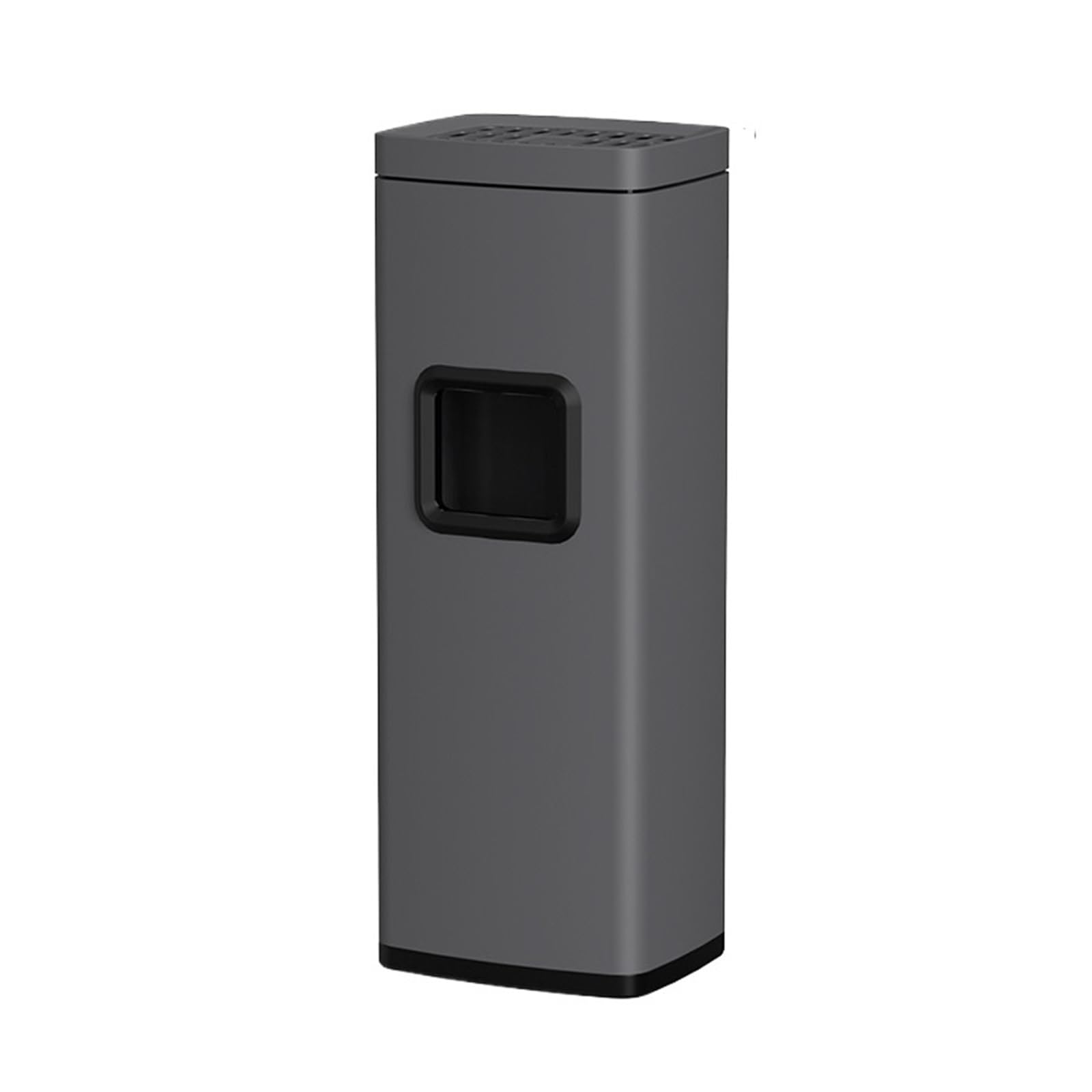 Z4T8M2K6G5 Waste Bin Waste Bin with Ashtray Removal Lid Stainless Steel Indoor Outdoor for Office Restaurant Trash Can(Gris)