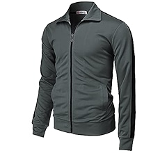 H2H Mens Active Slim Fit Track Lightweight Jacket Zip-up