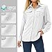 Toumett Women's UPF 50 Long Sleeve UV Sun Protection Safari Shirts Outdoor Quick Dry Fishing Hiking Travel Shirts(White01,M,5071)