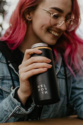Welforth Slim Can Cooler For Slim Beer & Hard Seltzer Double-Walled Stainless Steel 12Oz Sleeve Skinny Can Coozies Drink Holder(Glitter Black) #TOP4