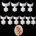 MISMXC 500 Pcs French Short Style Acrylic False Nail Art Tips Finger Sticker Extension Tool,10 Sizes (White)