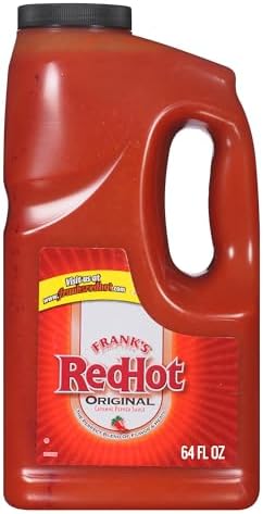 Hot Sauce, Original, Made with Cayenne Peppers, Ready-To-Use, Shake or Pour Over Chicken Wings, Sandwiches, Pizza, and More for the Perfect Bend of Flavor and Heat, 64 fl oz