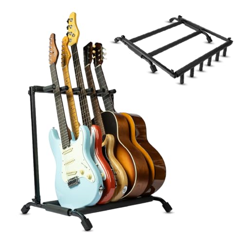 Wayfinder Collapsible Folding 5 Guitar Rack Stand for Acoustic, Electric, and Bass Guitars, Space-Saving & Convenient Storage Solution, (WF-GUITARRACK5)