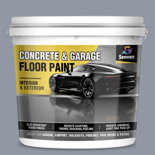 Pintura para piso de concreto SENVEN Light Gray 1 Galón, Interior/Exterior con acabado Satinado miniatura 1