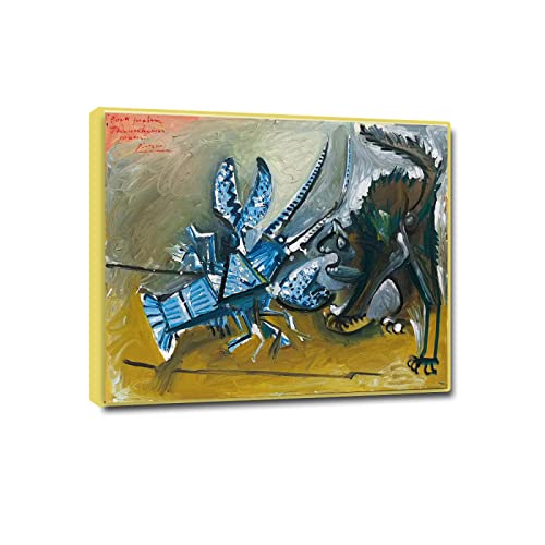 Affiche et impression célèbre Homard et chat de Picasso, art mural sur toile encadré 90x115