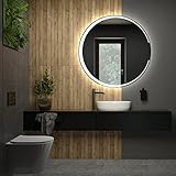 a artforma specchio rotondo da bagno controluce led | 90 cm | su misura | personalizza specchio tondo da parete bagno | l123