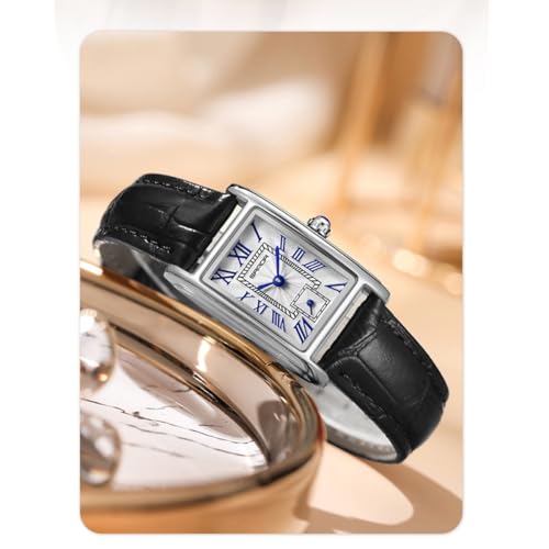 Image of Poshi Sanda Premium White Brass Sqaure Dial Watch | 200mm Rose Gold Stainless Steel Strap Quartz Watch for Women