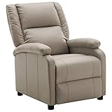 Tidyard Sillón Reclinable Sillón de Relax Reclinable Sofá Individual de Cuero Sintético Capuchino 71 x 98 x 95 cm