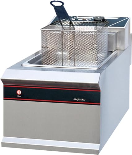Freidora comercial, freidora eléctrica grande de un solo cilindro con cesta, freidora de encimera de 12,5 l con protección contra sobrecalentamiento, control de temperatura para cocinas domésticas y