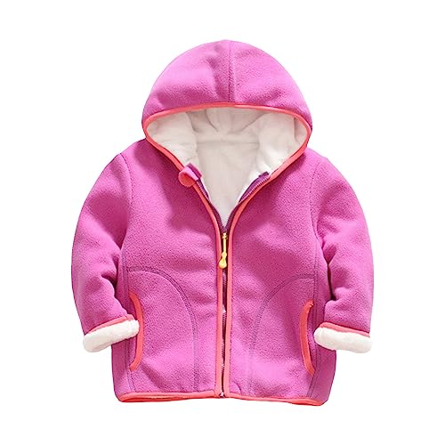 Toddler Girls Boys Spring Winter Long Sleeve Thick Solid Color Plush Zipper Hooded Coat Girls 10 to 12 Clothes Trendy