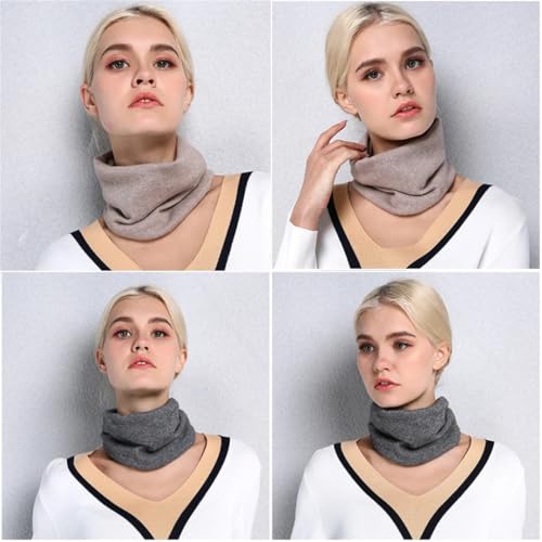 Women Cashmere Ring Scarves Neck Cover Wraps Soft Warmer Single Loop Wool Collar Female Solid Color Scarf4