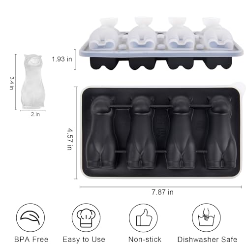 Alpaca Ice Cube Tray Mold - 3D Alpaca Shape Ice Cube Trays, Cute Ice Cube Molds for Whiskey Bourbon, 4-Hole Large Fun Shapes Ice Cube Trays, Funny Alpaca Gifts for Alpaca Lovers Women Men