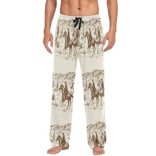 West Country Cowboy Mens Pajama Pants Lounge Men's Pajama Bottoms Soft Sleep Pants With Pockets XL