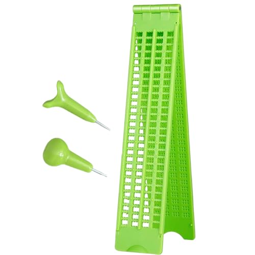 Braille Slate with 2 Styluses 4 Lines 28 Cells Braille Writer Portable Typewriter for Blind School, Blind Person, Green