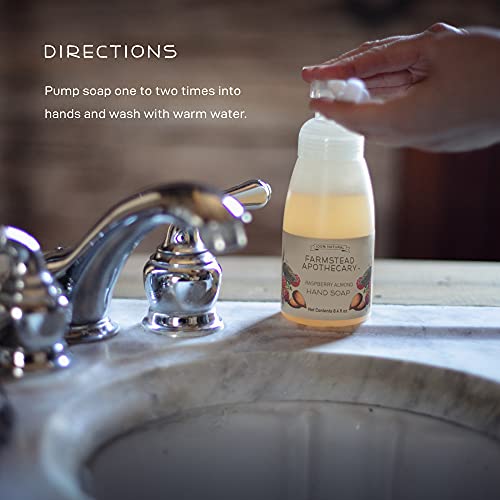 Farmstead Apothecary 100% Natural Hand Soap With Organic Coconut Oil & Organic Vitamin E Oil (Raspberry Almond Foaming, 1 Pack) #TOP4
