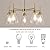 MWZ 5-Light Gold Chandeliers for Dining Room,Modern Brass Chandelier Kitchen Island Light Fixtures Over Table,Pendant Ceiling Hanging Lighting with Clear Glass Shade for Entryway Foyer Hallway