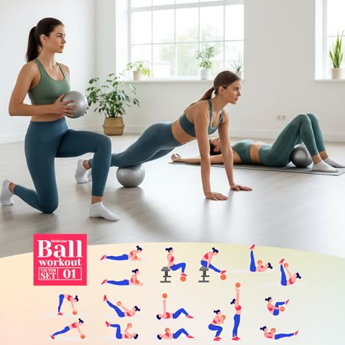 Image of 4 Pcs Small Exercise Pilates Ball Bulk 9 Inch Mini Yoga Balls Anti Burst and Slip for Stability, Fitness, Physical Therapy, Stretching & Core Workout at Home Gym Office Class