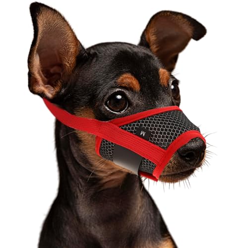 WLLHYF Bozal para Perros, Nailon, Talla M, Rojo