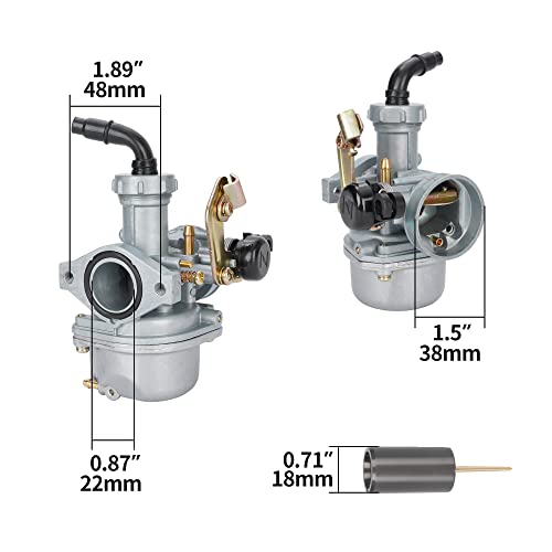 Image of PZ22 Carburetor 22mm Carb For 110cc 125cc Pit Bike ATV Quad | Cable choke design with fuel filter included, fits SSR, Taotao, Coolster, ThumpStar CRF monkey bike and quad ATVs