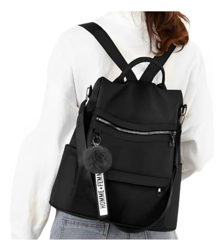 Bolsa Mochila Feminina Casual Trabalho Bolso Antifurto Linda Moderna Top (preto)