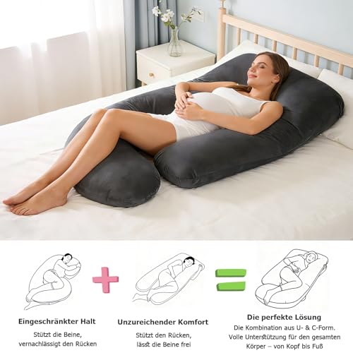 Soutien dos ventre jambes avec coussin de grossesse en U