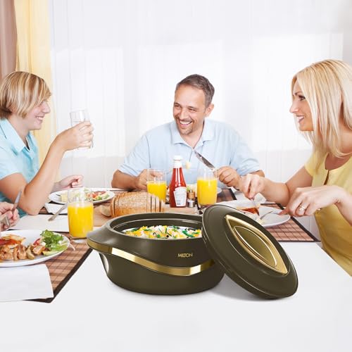 Image of MILTON Pearl 1500 PU Insulated Inner Stainless Steel Casserole, 1270 ml, Dark Brown, BPA Free, Food Grade, Hot and Cold, Easy to Carry, Easy to Store, Chapati, Roti, Curd Maker