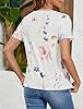 JUSTFASHIONNOW Womens Short Sleeve Floral Tops Summer Flower Printed T Shirt Casual Crewneck Tee Shirts, 2a-white, XL #4