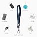 Hamdecro Wristlet Strap, Genuine Leather Wrist Lanyard Hand Strap Replacement for Wallet Purse Clutch Pouch Phone Keychains, Silver Buckle - Blue