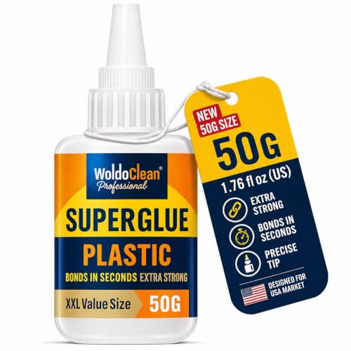 WoldoClean Super Glue for Plastic 50g Heavy Duty - PVC Acrylic Adhesive