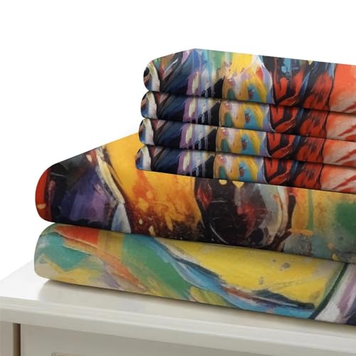 Ensemble de literie yak imprimé 3D avec housse de couette 135x200 microfibre - 6