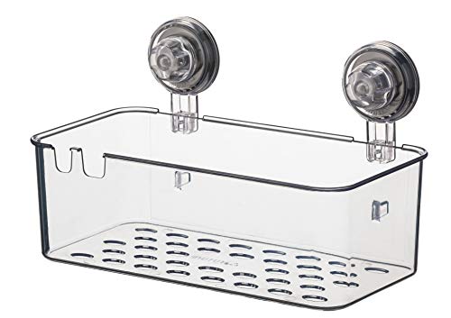 Cesto Retangular Natural com Ventosas Future Transparente