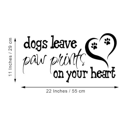 Vinilo decorativo negro con frase y huellas de perro miniatura 5