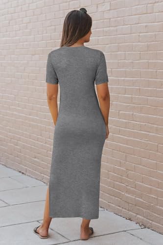 Image of Arach&Cloz Women's Wool Blend Lightweight Spring Casual T Shirts Maxi Dress 2026
