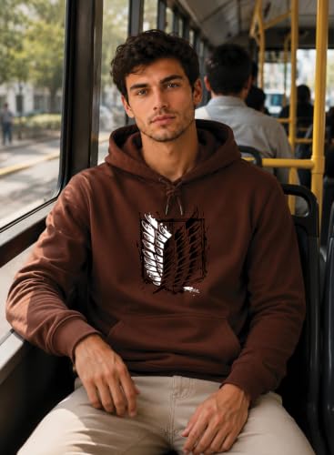 Image of ADRO Mens Abstract Graphic Hoodie | 320 GSM Cotton Poly Fleece | Regular Fit Contemporary Artistic Sweatshirt for Winter & Streetwear