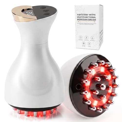 Kitusi Leg Massager for Circulation and Pain Relief Lymphatic Drainage & Varicose Veins Support - Calf Foot & Knee Massager with SoothingPulse Heat Light & Vibration - White