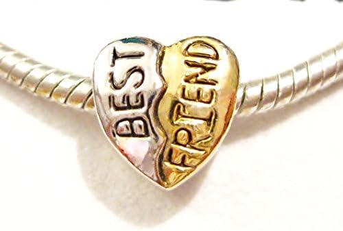 Best Friend Heart European Pugster Charm with Pandora Bead Polishing Cloth