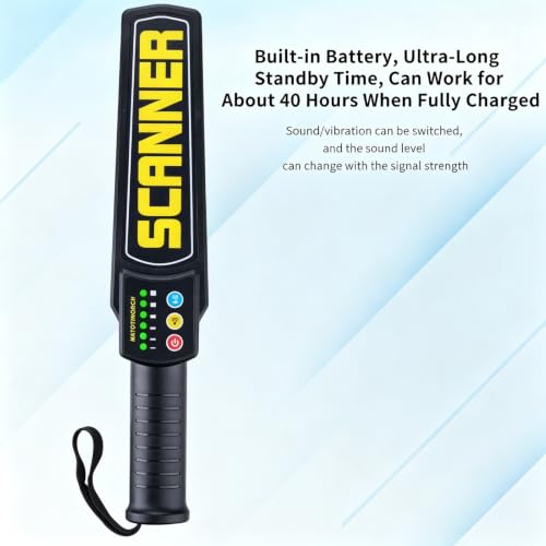 Image of Metal Detector Wand Rechargeable,Detects All Metals for Security Inspection