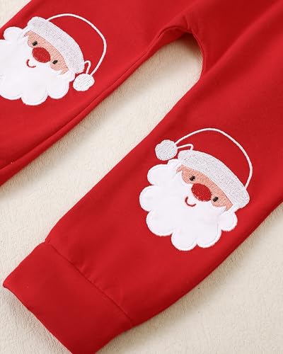 Image of Toddler Baby Girl Clothes Baby Christmas Outfit Long Sleeve Shirt Santa Pants Set Baby Girl Christmas Outfit