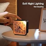 ORIA Analog Alarm Clock, Battery Operated Analog Travel Clock, Small Bedside Clock with Night Light, Snooze, Gradual Rise Alarm, for Bedroom, Office, Travel - Image 4
