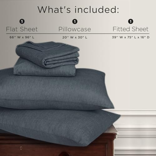 Image of Briarwood Home Printed Flannel Sheet Set, 100% Natural Cotton, Soft, Warm & Deep Pocket, Advanced Nano-Tech Making it Resistance to Pilling; Brushed 6 Times for Softness (Charcoal, Twin)