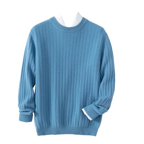 Men's Winter Round Neck Thickened Wool Loose Textured Knitted Pullover Sweater