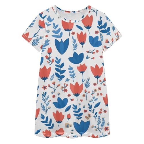 Vestidos de verano para niñas con tulipanes de 2 a 8 años