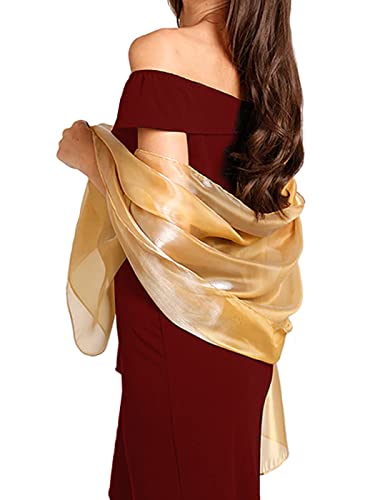 Easedaily Women's Shawls And Wraps For Evening Dresses Sparkling Wedding Scarf Sheer Bridal Stole For Bride And Bridesmaid #TOP2
