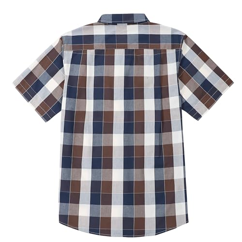 Image of Dubinik Mens Short Sleeve Button Down Shirts Soft Breathable Summer Vintage Regular Fit Lightweight Men's Casual Shirt