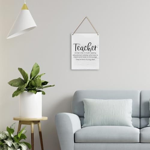 UYIKG Teacher Definition Decor -Teacher Office Wall Art Decor -School Office Wood Hanging Sign -Wooden Slogan Hanging Sign for Teacher's Office Classroom 8x10 Inch - Image 3