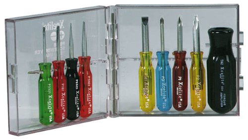Xcelite Ps88 Compact Convertible Screwdriver Set, With Clear Plastic Case, 9-Piece #TOP1