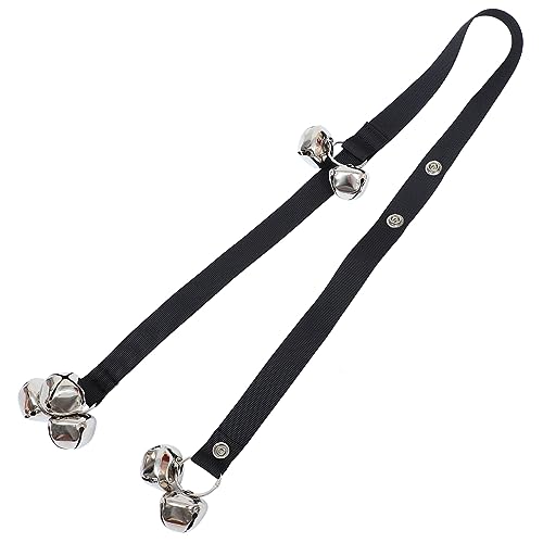 Milisten 1個 ペットドアベルロープ 折りたたみ式 鷹狩り ドア用ベル キャリア パズル 犬のリード 犬の警報ロープ 子犬のベビーサークル ロープのおもちゃ ゲート Black 編組テープ